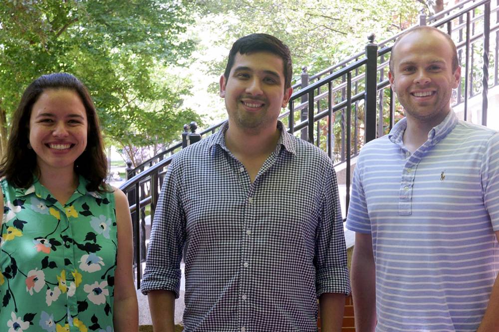 Three researchers Fabiana Duarte, Jason Buenrostro and Caleb Lareau