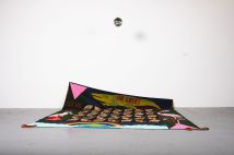 190515_clg_mfa19_thesis_098 Janie Stamm, "June 12, 2016,” 2019. Felt, thread, glass beads, yarn and disco ball.