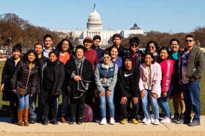 Next Generation Guatemala group members pose smiling in D.C.