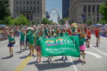 OUTmed, an organization for LGBTQIA-identified faculty, residents, fellows and staff at the School of Medicine, participated in St. Louis' 2019 Pride Parade on June 30. Watch a video of the event; read more about OUTmed. (Photo and video: Huy Mach/School of Medicine)