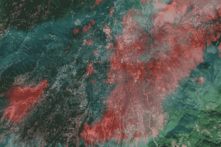 satellite image of Camp fire