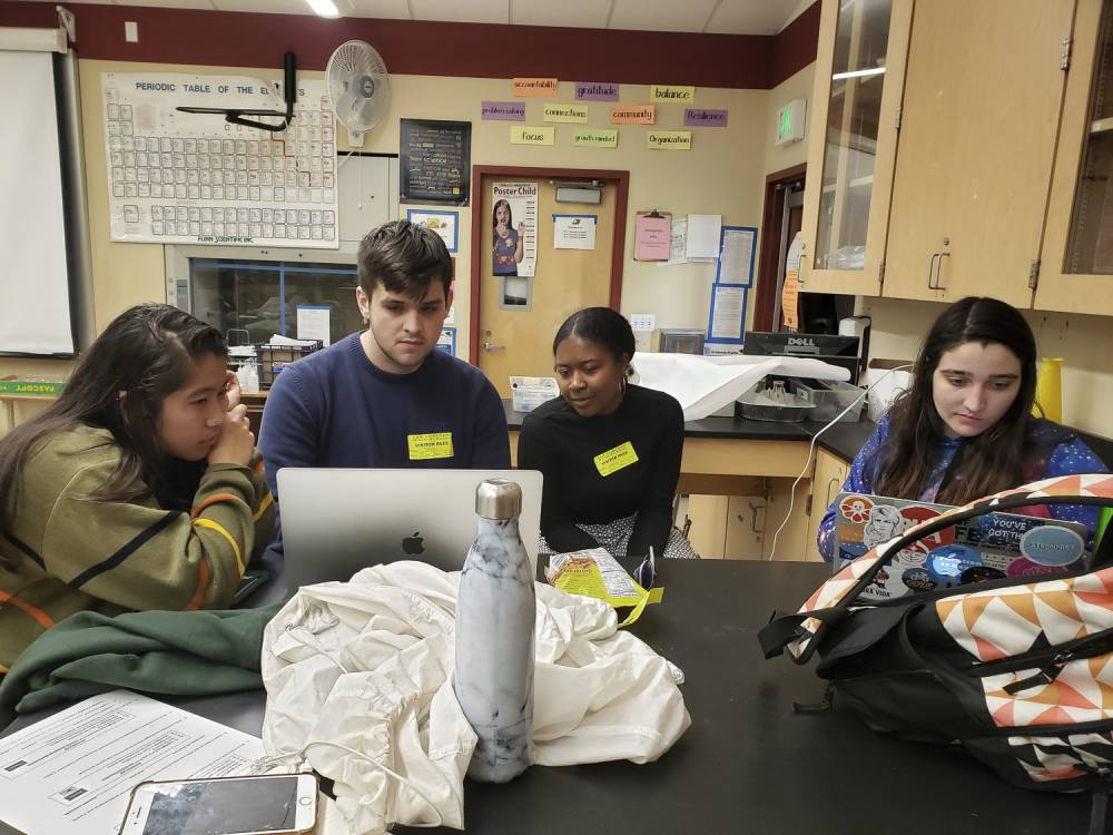 POISE students at San Lorenzo High School, where they presented their teaching projects.