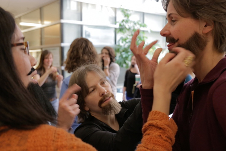 Cindy Looy with other bearded ladies