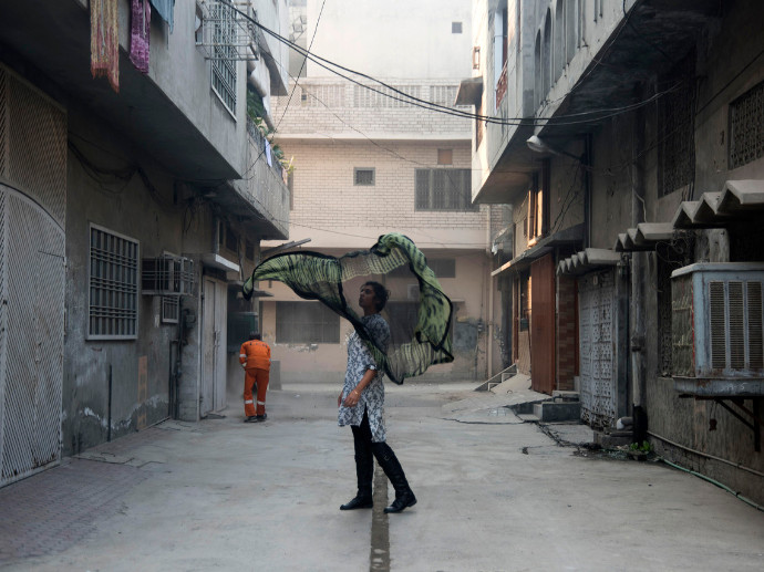 woman in street