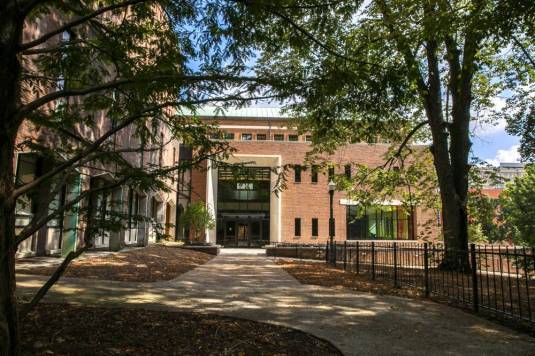 One of the most significant parts of the renovation is the creation of an accessible and distinguishable main entrance and lobby fronting 21st Avenue. (Anne Rayner/Vanderbilt)