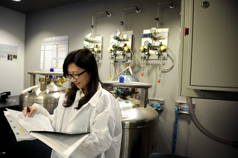 Northeastern’s Biopharmaceutical Analysis Training Laboratory offers hands-on sessions for individuals from academic institutions, pharmaceutical companies, and regulatory agencies in manufacturing and regulating drugs. Photo by: Matthew Modoono/Northeastern University