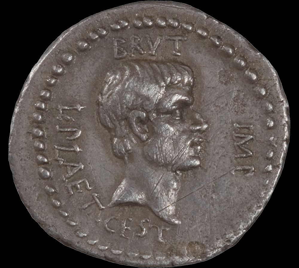 Coin with head in profile