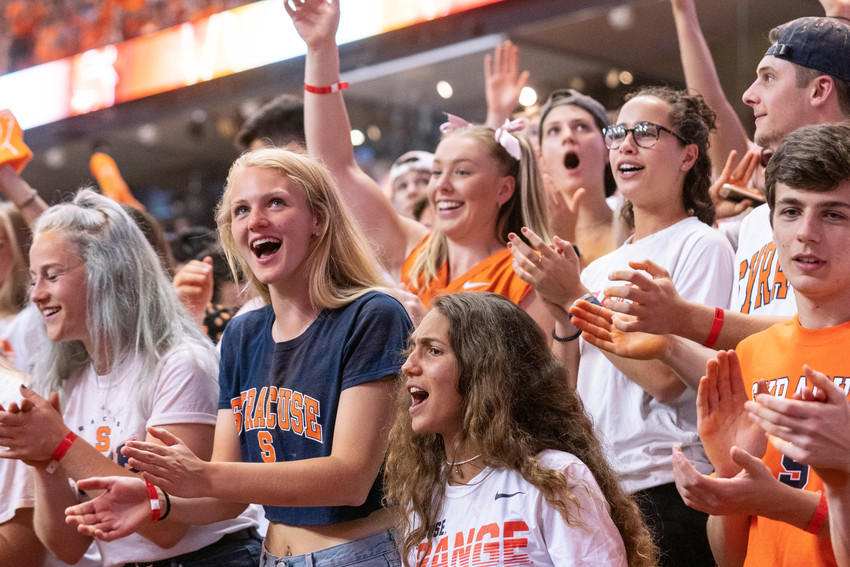 students cheering