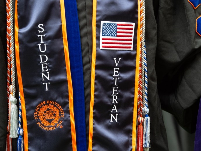 student veteran commencement robe