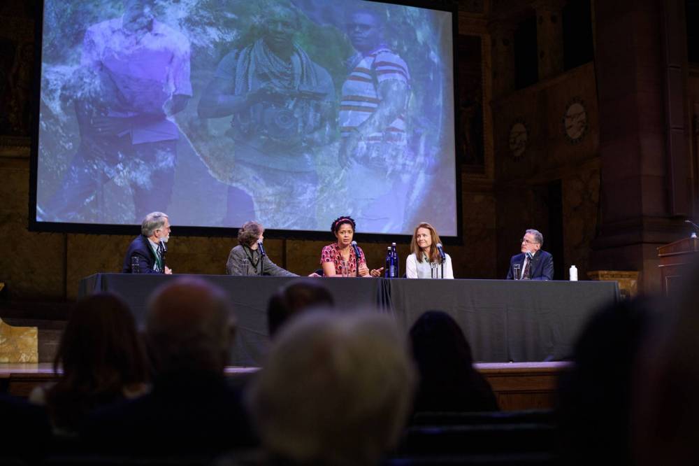 Panel on stage