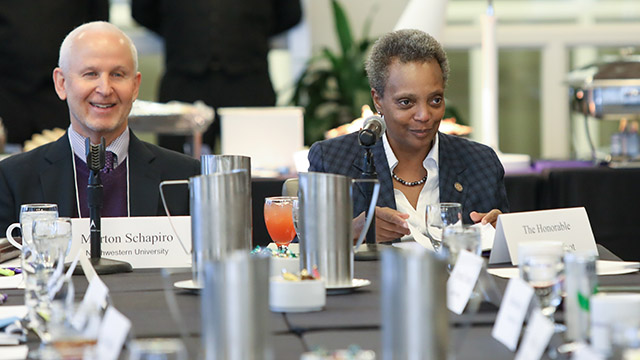 President Morton Schapiro and Mayor Lori Lightfoot