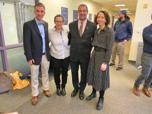 From left: Matthias Henze, director of the Program in Jewish Studies; Paula Sanders, director of the Boniuk Institute; Consul General Gilad Katz; and Melissa Weininger, associate director of the Program in Jewish Studies.