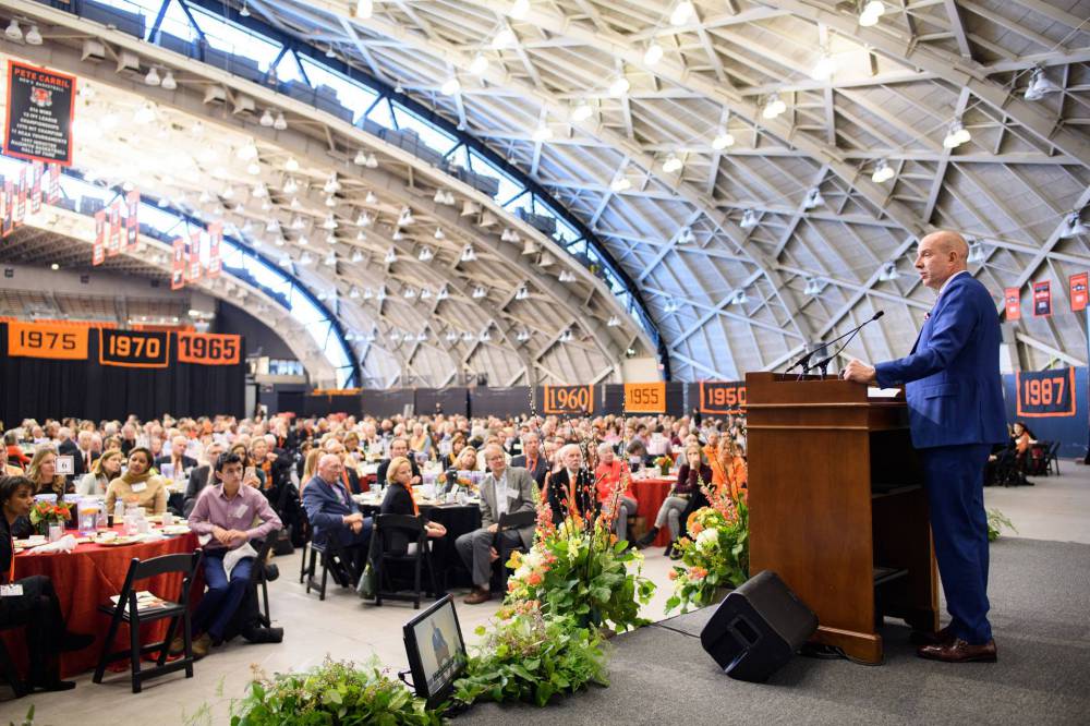 Romero speaks to a crowd in Jadwin