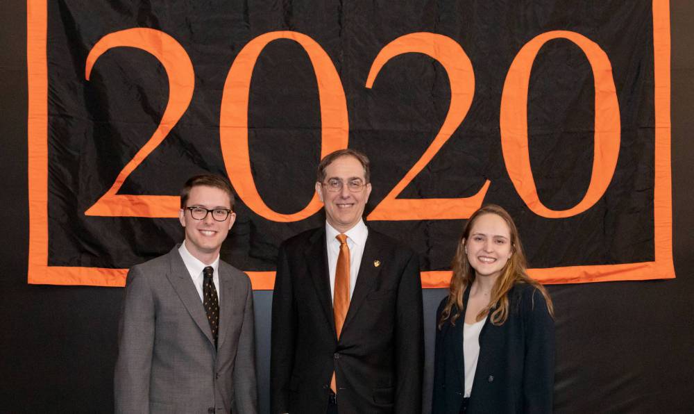 President Eisgruber with Pyne Prize winners