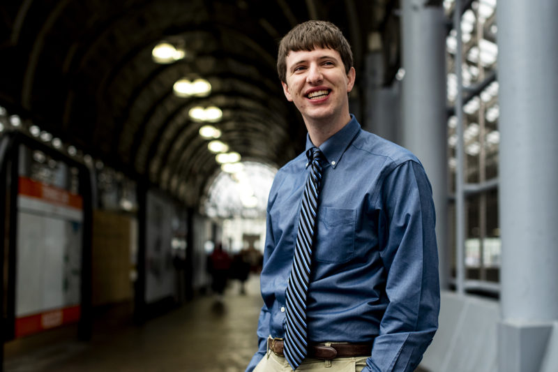 Michael Tormey, who studies civil engineering and economics Northeastern, was awarded a Marshall Scholarship, which he will use to study transport engineering at the University of Leeds and the London School of Economics. Photo by Ruby Wallau/Northeastern University