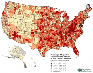 Percentage of population age 65 and older with two or more chronic conditions Percentage of population age 65 and older with two or more chronic conditions