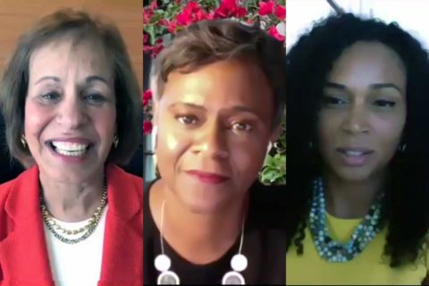 USC Juneteenth celebration: Carol Folt, Felicia Washington and Camille Rich