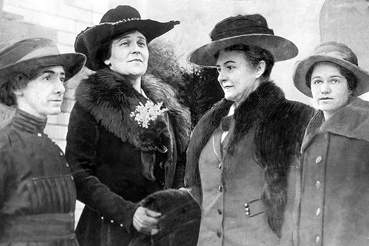 The first four women elected to the California Assembly, in 1918. From left: Grace Dorris, Elizabeth Hughes, Anna Saylor, and Esto Broughton. 