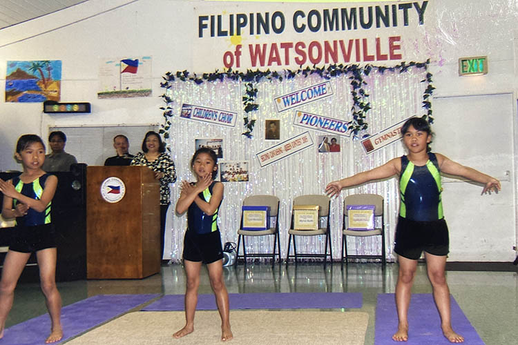 Cortez as a child doing gymnastics for a crowd